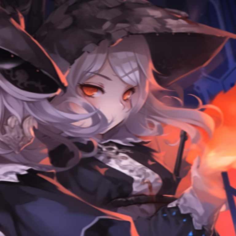 Two characters with fear-inducing expressions, high contrast colors and eerie background. trending matching genshin pfp halloween theme pfp for discord.