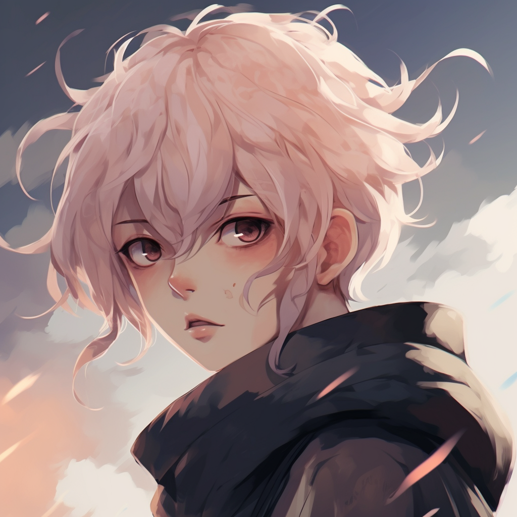 Profile view of an anime girl with pastel colors and fine line work. trending pfp anime styles pfp for discord.