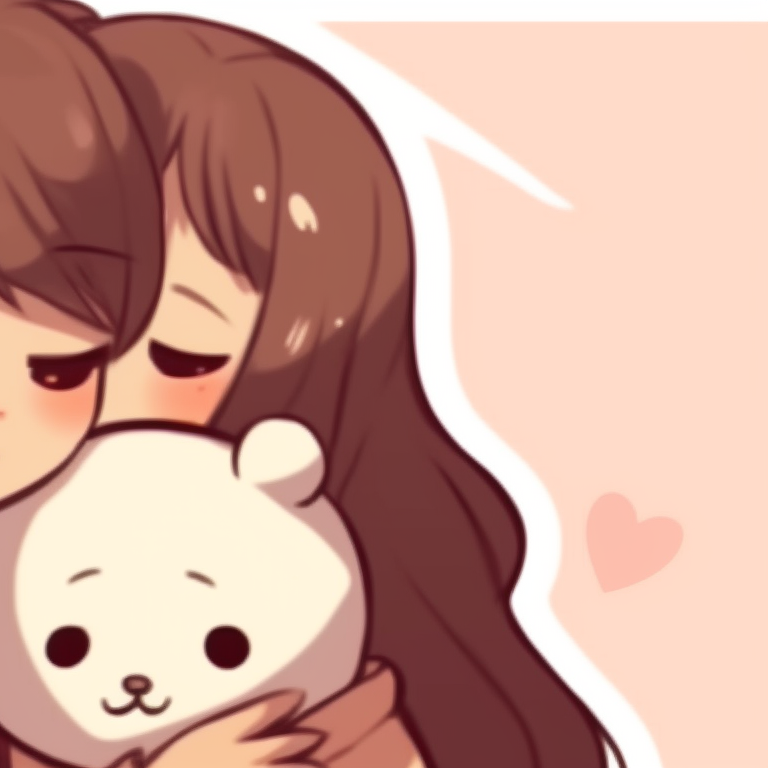 Milk and Mocha in a bakery setting with matching aprons, colorful surroundings with an array of pastries visible. milk and mocha themed pfp pfp for discord.