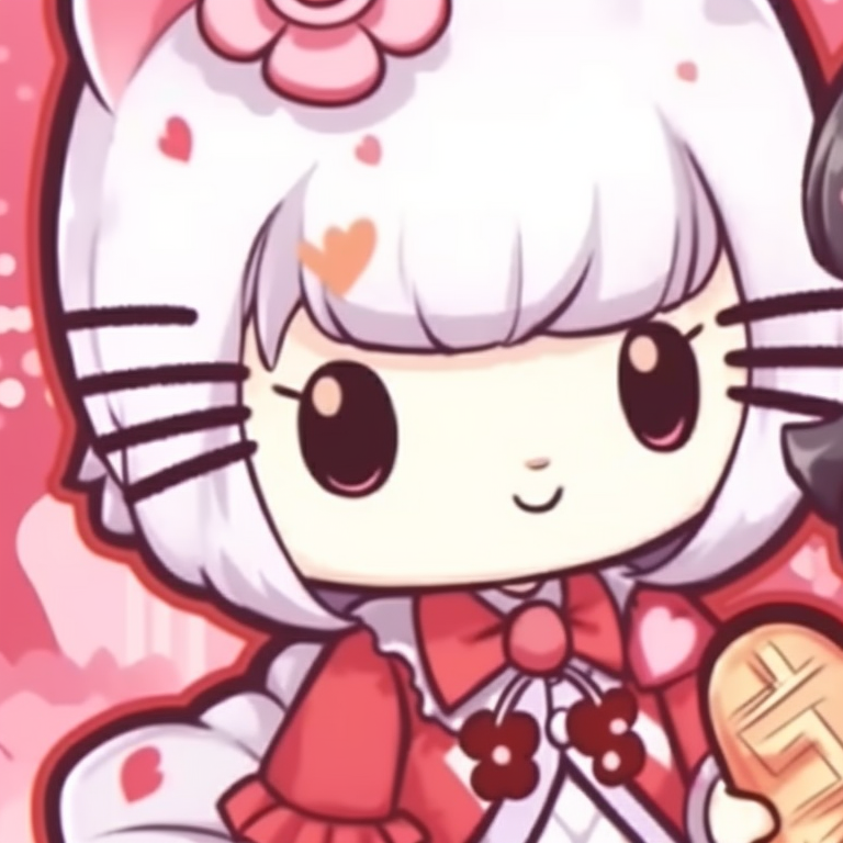 Two Hello Kitty characters, cheery vibes and playful interaction. hello kitty matching pfp ideas pfp for discord.