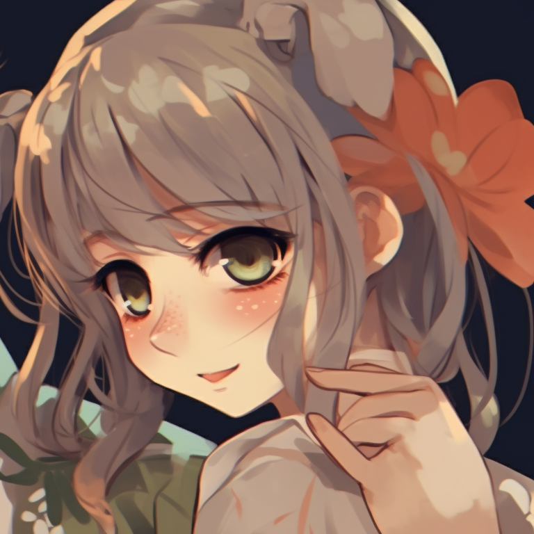 Two characters in detailed yukatas, neutral colors. anime themed matching pfp pfp for discord.