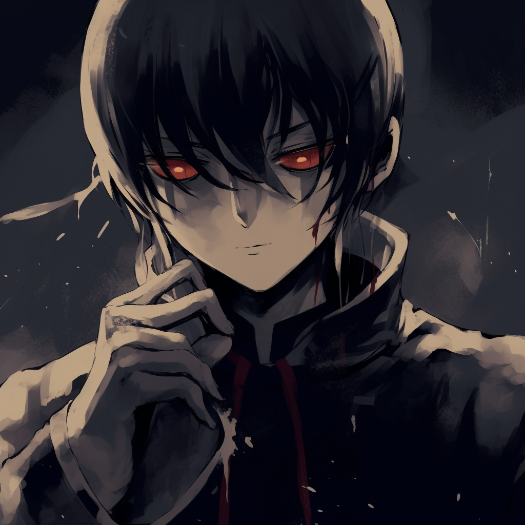 Lelouch from Code Geass, a hint of smirk, subtle colors and detailed linework. edgy anime pfp memes