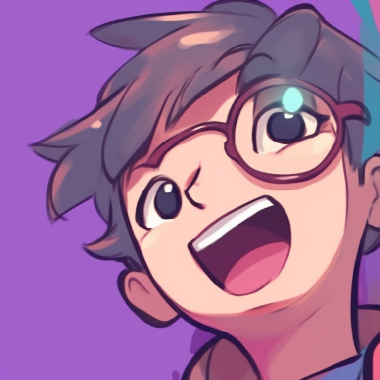 Close-up of two anime characters, meticulously highlighting amused eyes and big grins. funny memes pfp for matching pfp for discord.