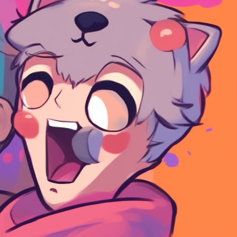 Close-up of two anime characters, meticulously highlighting amused eyes and big grins. funny memes pfp for matching pfp for discord.