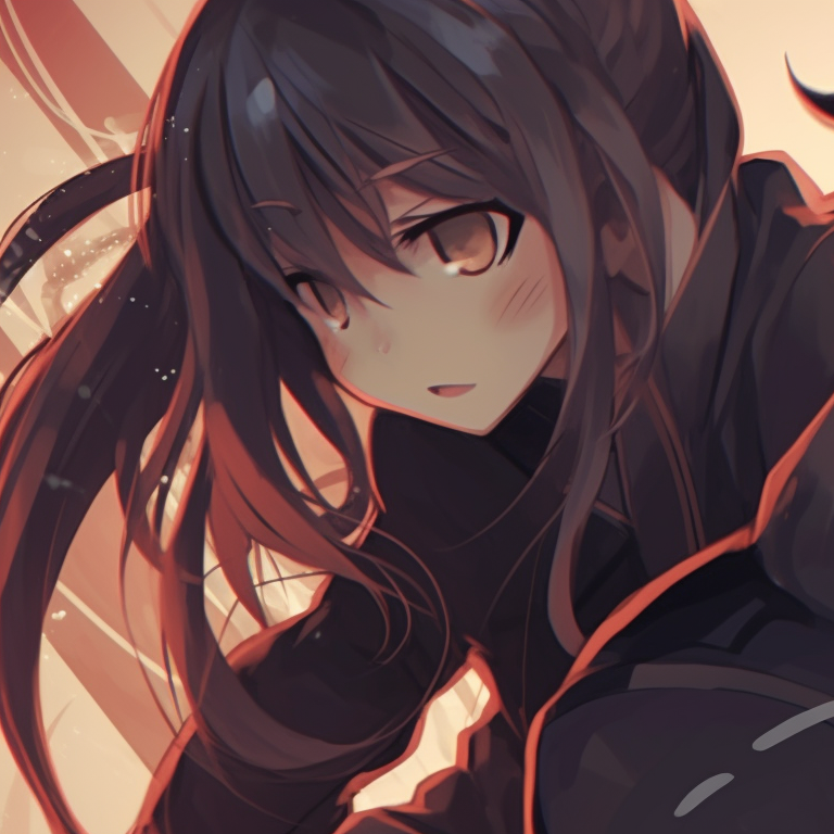 Two characters in school uniforms, vibrant colors and playful expressions, engaging in mischief. anime boy-girl matching pfp pfp for discord.