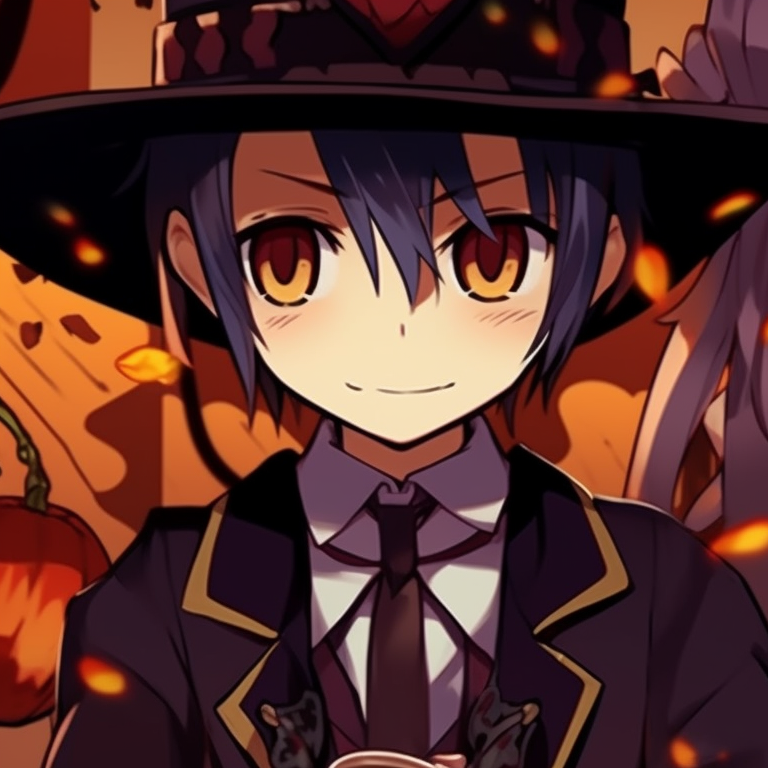 Pictures of Hanako and Yashiro in chilling atmosphere, detailed shading and vibrant colors. hanako and yashiro halloween theme matching pfp gallery pfp for discord.