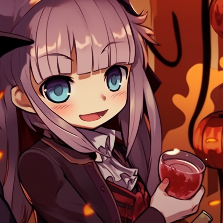 Pictures of Hanako and Yashiro in chilling atmosphere, detailed shading and vibrant colors. hanako and yashiro halloween theme matching pfp gallery pfp for discord.