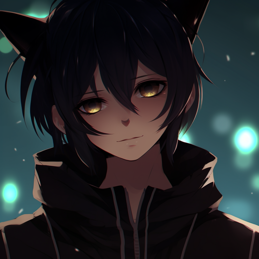 Anime character in a black suit in noir style, monochromatic colors and detailed shading creative black pfp anime pfp for discord.