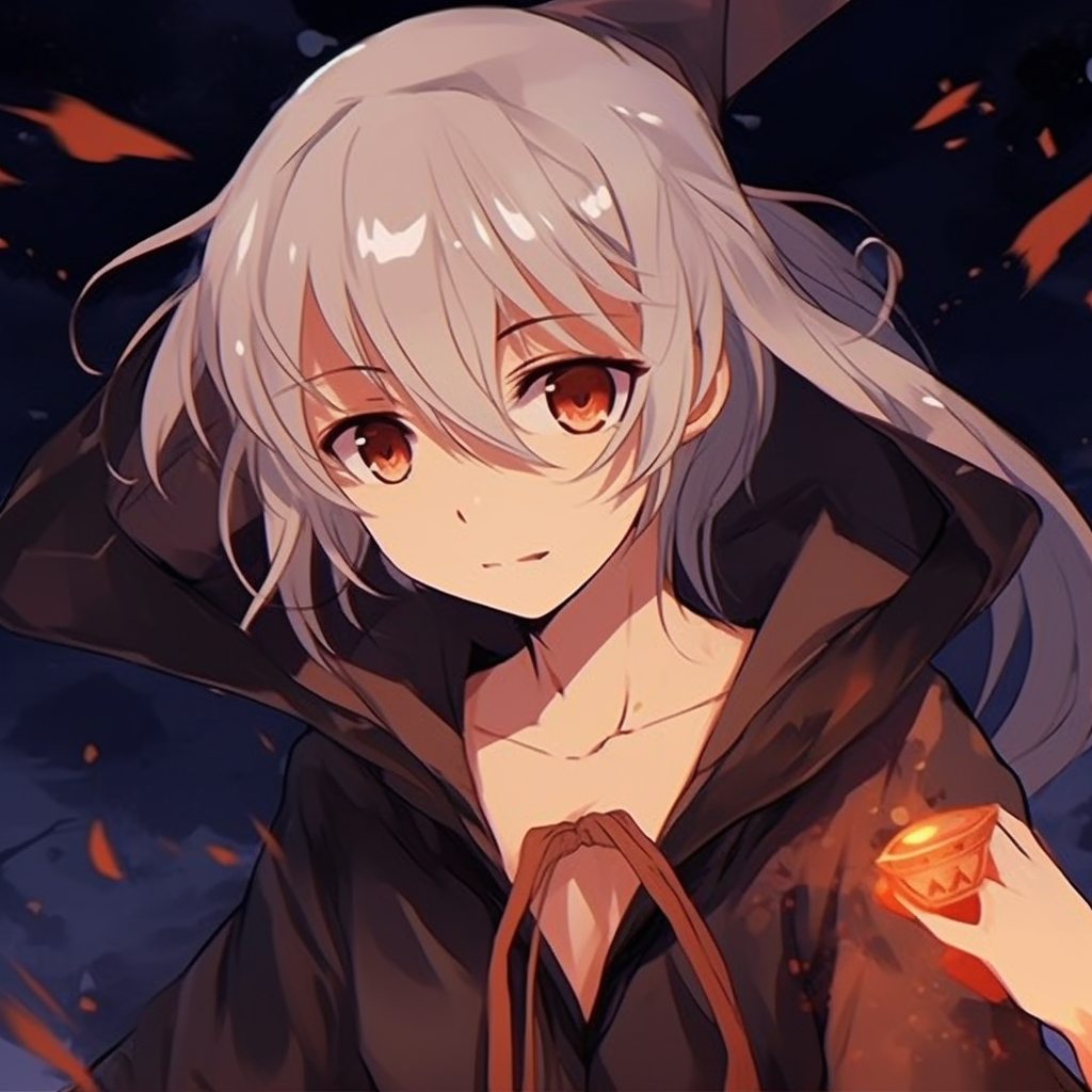 An anime boy with ghostly white hair, pallid skin, and ethereal eyes. halloween pfp anime boys