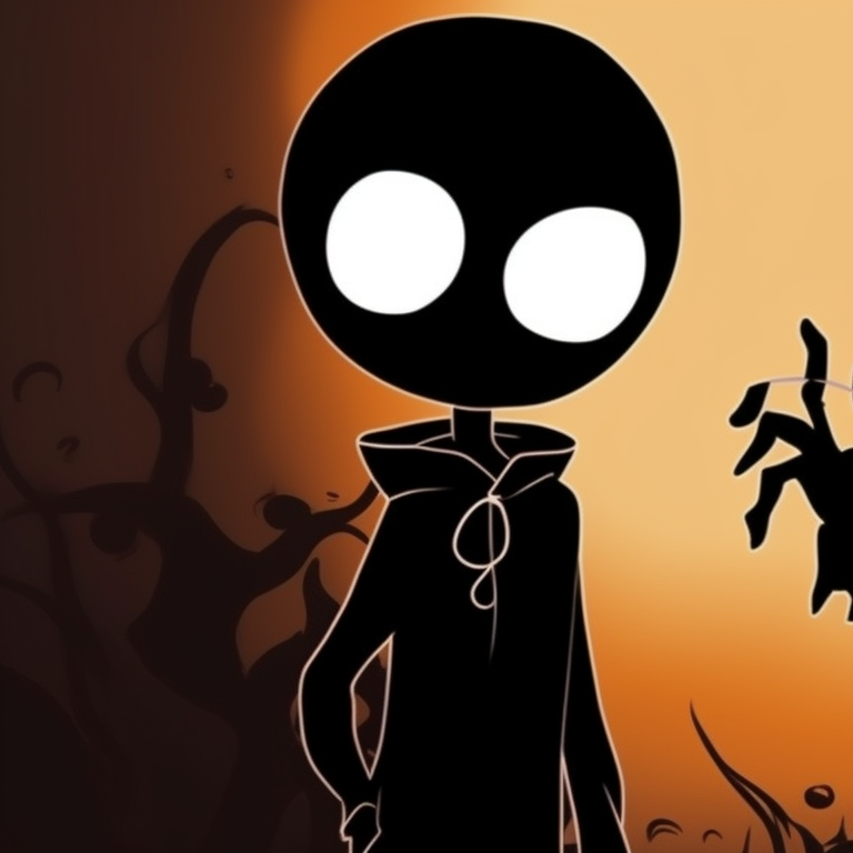 Two stickman witches, stark linework and soft glow for effects, broomstick details emphasized. halloween themed stickman pfp pfp for discord.