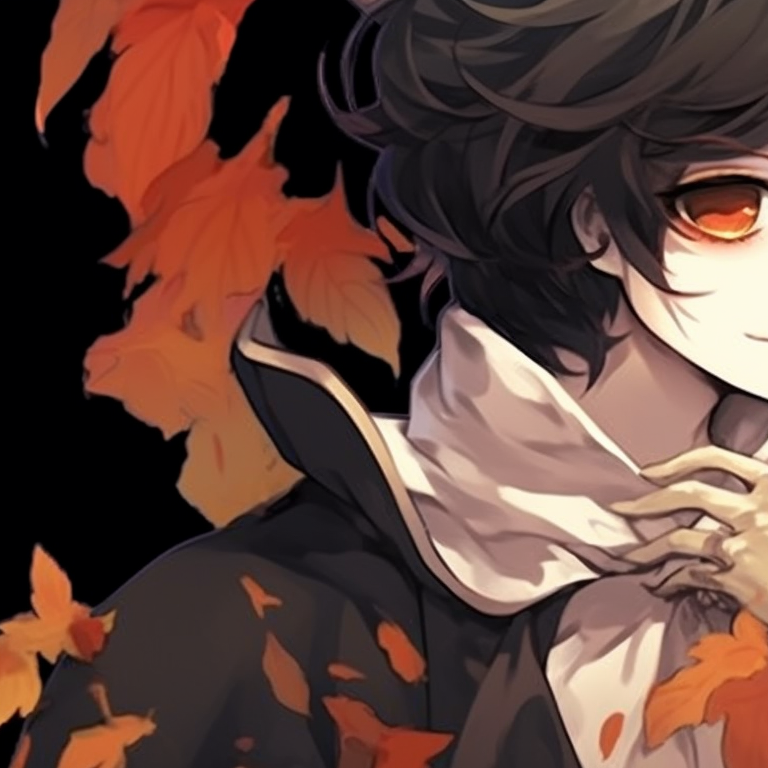 Characters sharing a secret under candlelight, one in a classic ghost costume, the other in a black cat costume, warm colors and gothic details. halloween couple matching pfp pfp for discord.