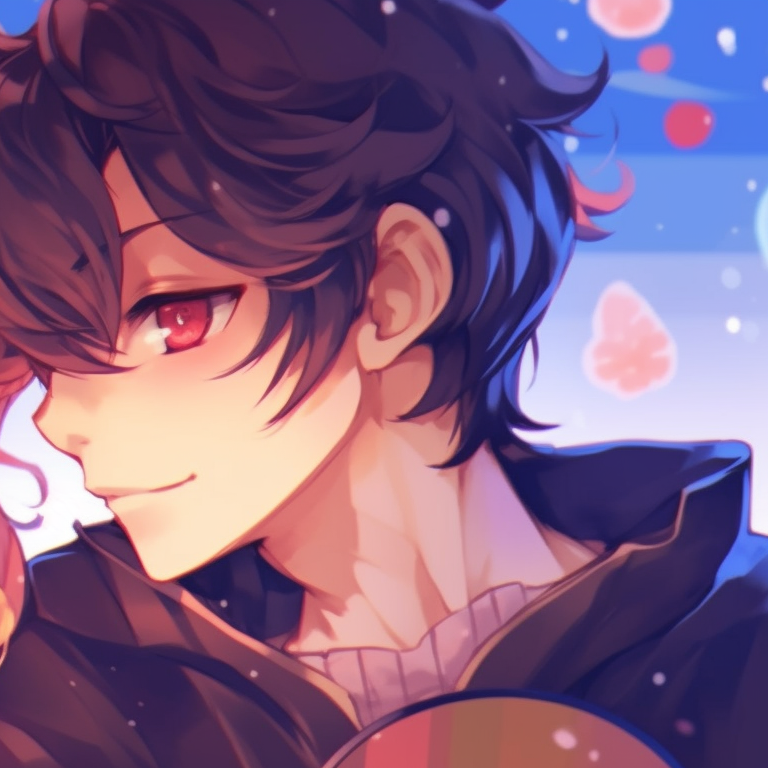 Two characters as astral beings, mix and blend of dreamy colors with starry backdrop. fantasy-themed cute couple matching pfp pfp for discord.