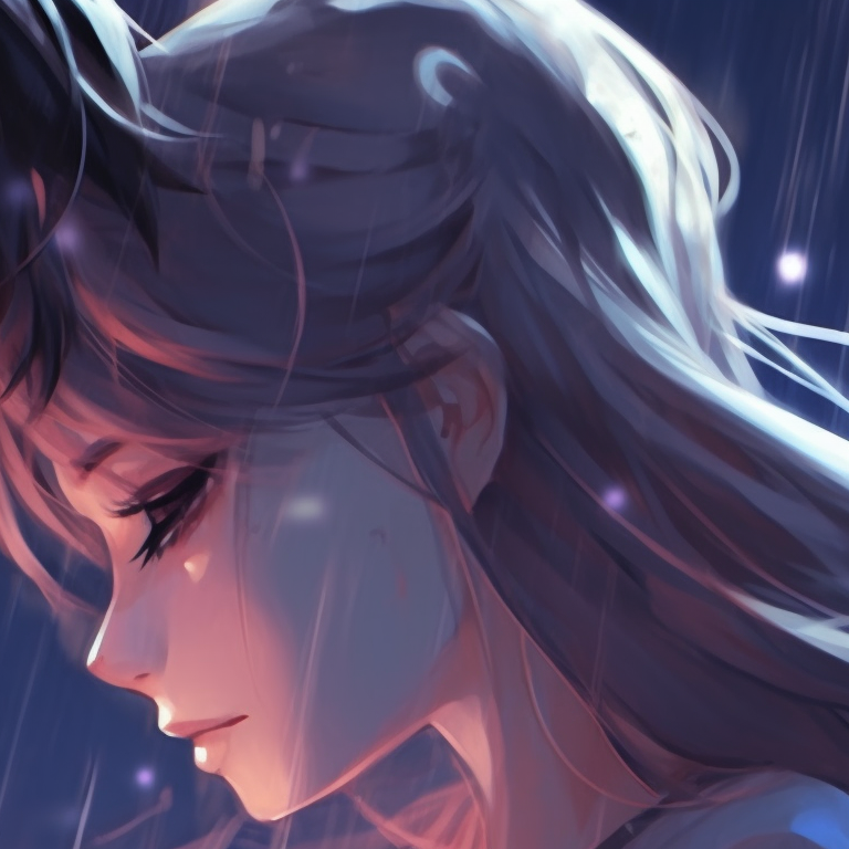 Two characters sharing tea, detailed tableware and warm indoor lighting. nifty couple matching pfp pfp for discord.