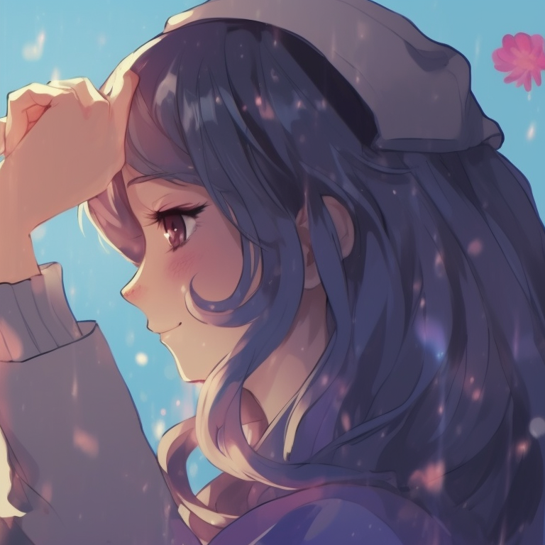 Two characters forming a heart shape, pastel background and romantic atmosphere. romantic couple match pfp pfp for discord.