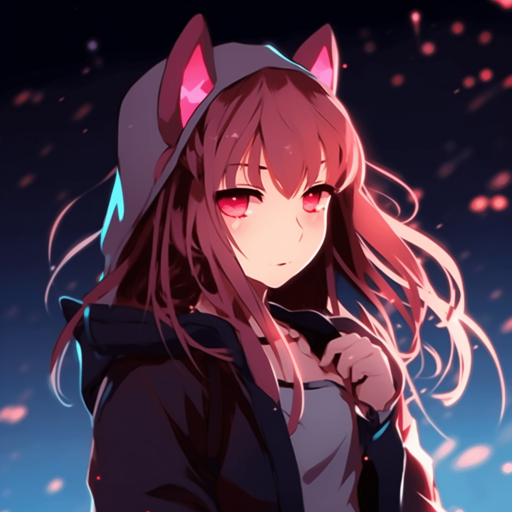 Neko with calm expression, minimalistic design and pastel shades. anime gif pfp styles HD, free download