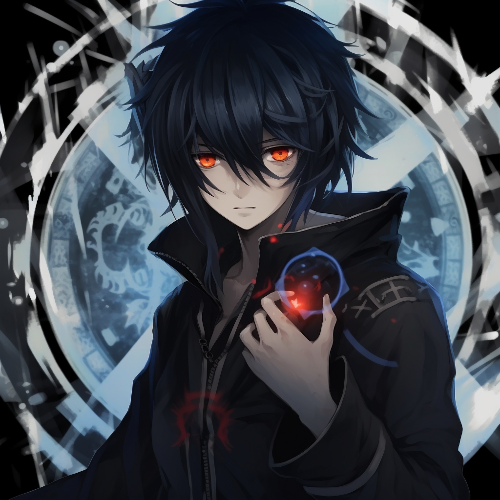 Dark Aura surrounding the character Jellal, thick strokes and dark color palette. top-rated edgy anime pfp