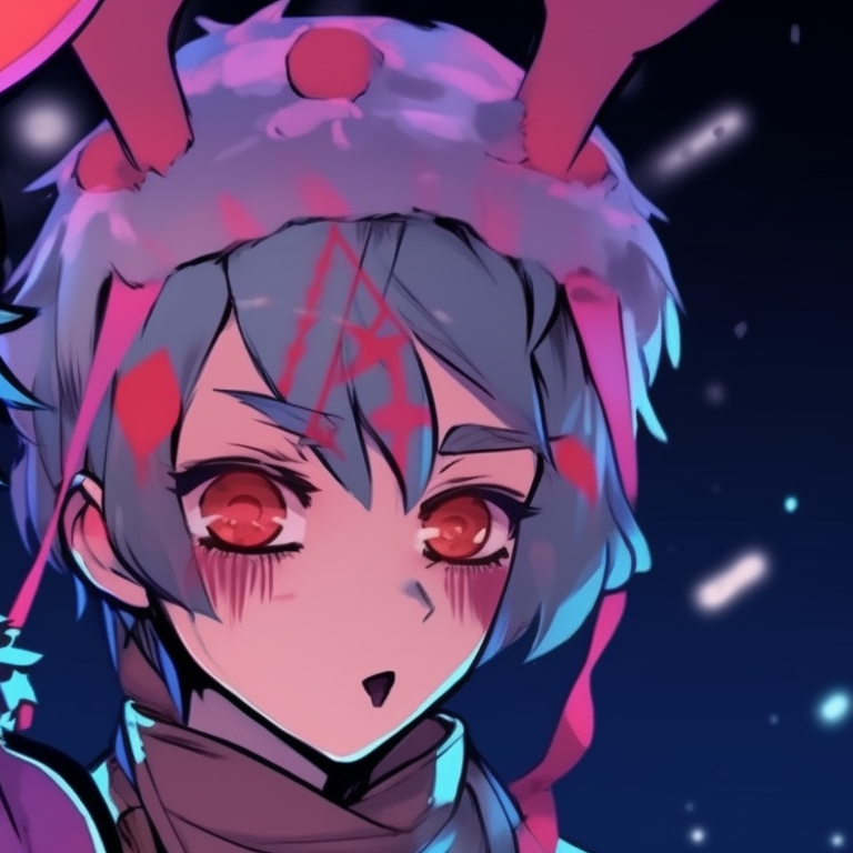 Two characters, stylized as punk reindeer, spotlighted by vivid colors and sharp contrasts. Their detailed accessories and defiant attitudes strike an edgy festive note. xmas punk aesthetic matching christmas pfps pfp for discord.