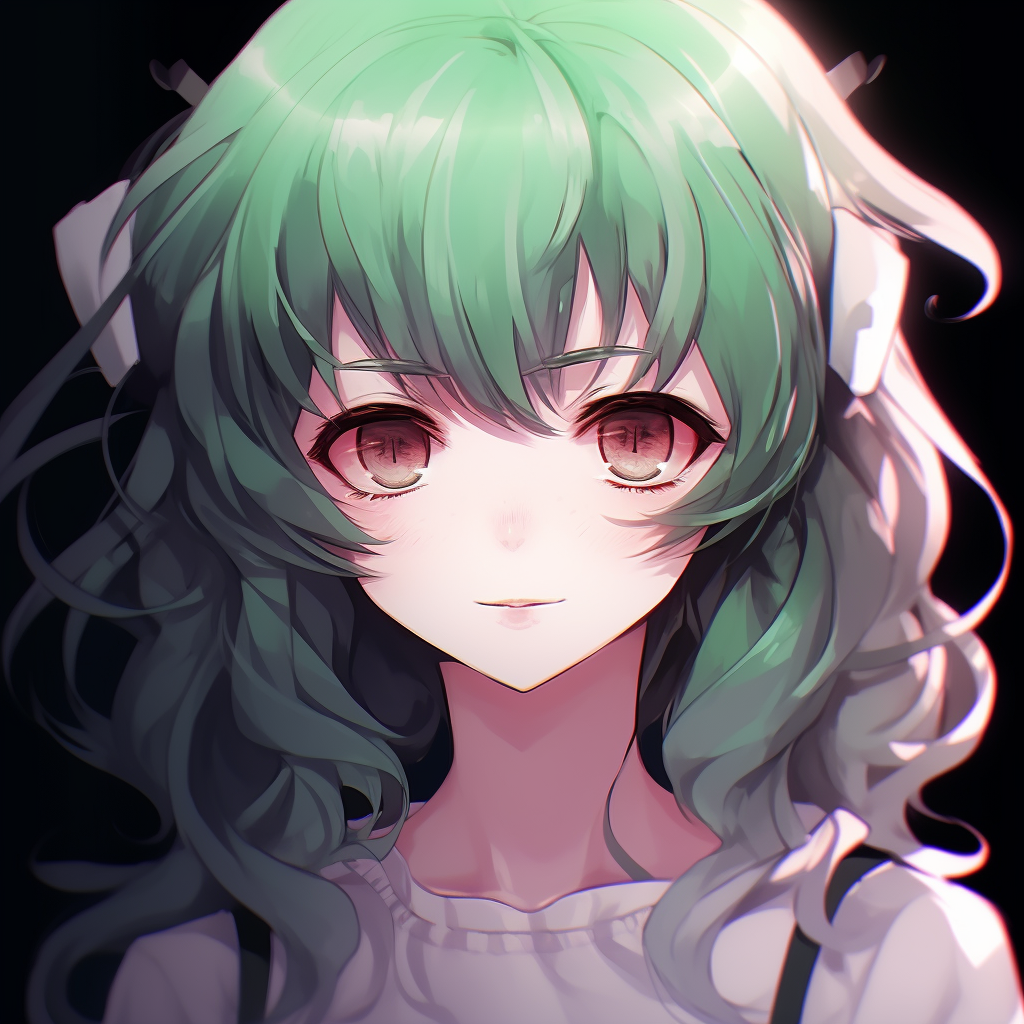 Close-up of an anime girl on a digital screen, bright contrast and glossy surface modern girl anime pfp