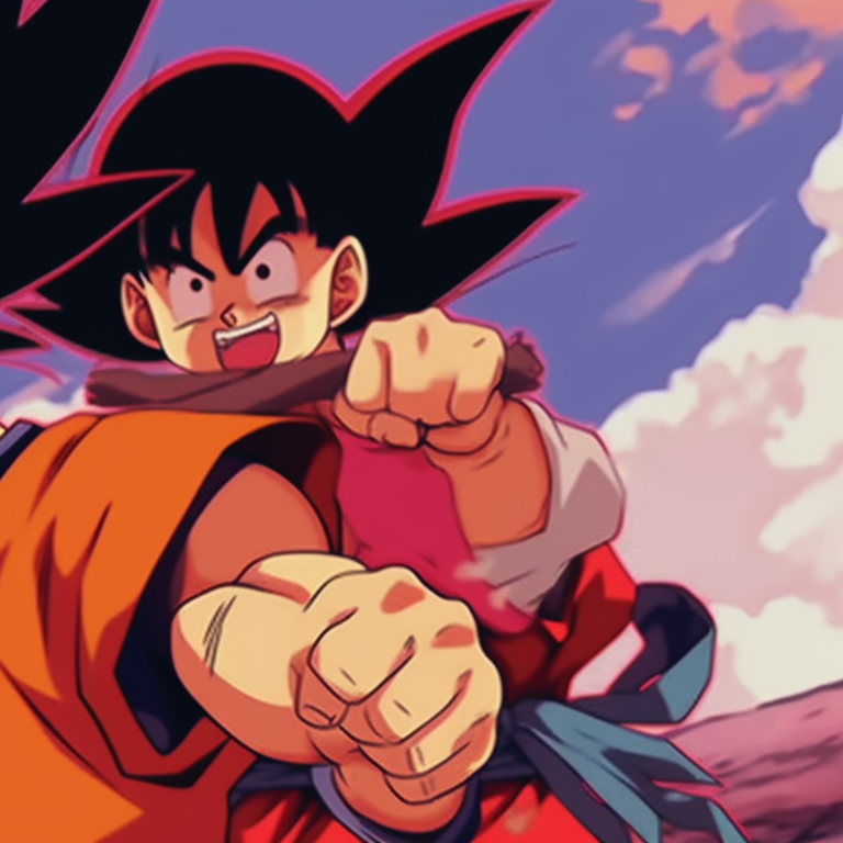 Goku and Chichi sharing a peaceful moment, soft hues and warm colors. goku and chichi matching outfits pfp for discord.