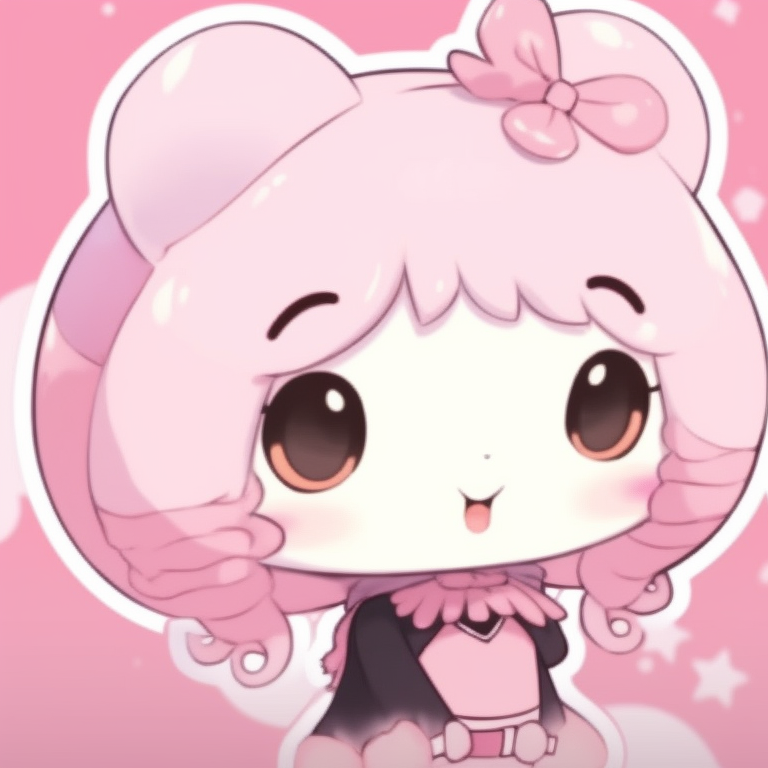 My Melody and Kuromi in bunny costumes, soft pastel colors and kawaii expressions. kawaii my melody and kuromi matching pfp for friends pfp for discord.