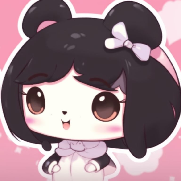 My Melody and Kuromi in bunny costumes, soft pastel colors and kawaii expressions. kawaii my melody and kuromi matching pfp for friends pfp for discord.