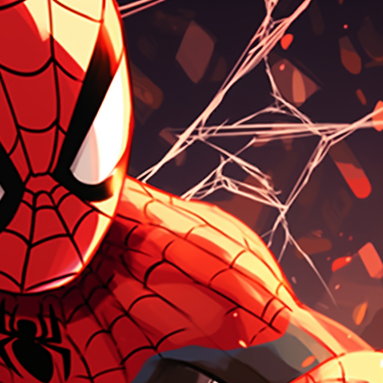 Two child characters dressed as spider-man, soft color palette and anime-inspired style. spider man matching pfp for kids pfp for discord.