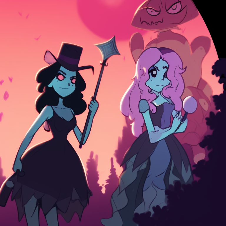 Steven and Connie in matching pumpkin outfits, with a minimalistic style, soft pastel colors, and playful expressions. halloween themed steven universe profile pictures pfp for discord.