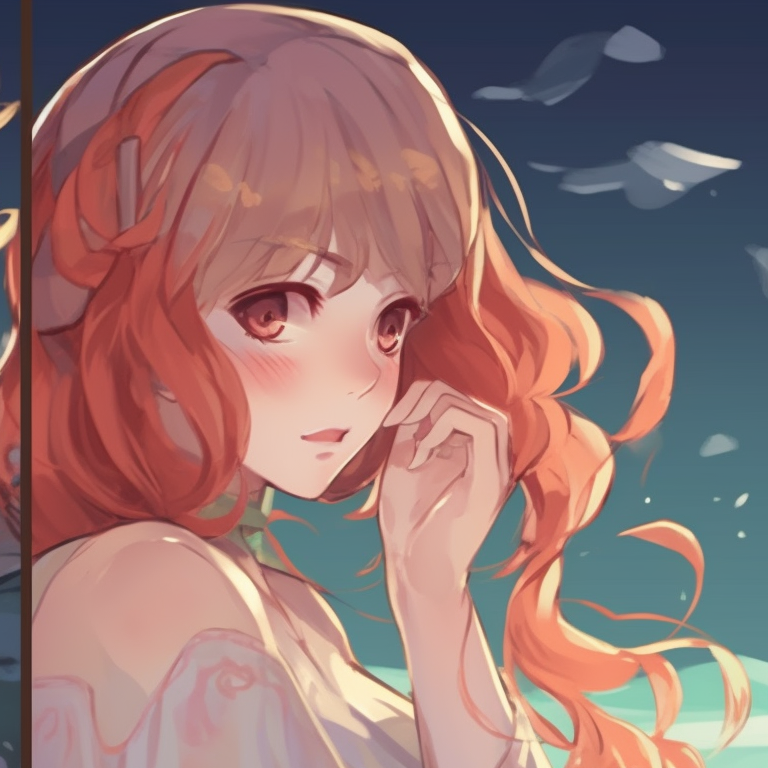 Two characters by a tranquil sea, cool colors and detailed faces, evoking calm discord matching pfp for friends pfp for discord.