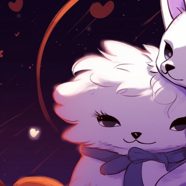 Two hamster characters with intricate Halloween-themed details, eating candy corn, with a spooky ambiance. matching halloween animal profile pictures pfp for discord.