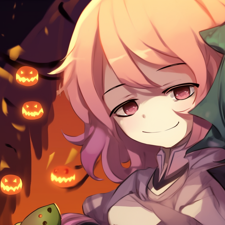 Shinobu and Giyuu with ghostly apparitions, eerie colors and soft shading. shinobu and giyuu halloween themed art pfp for discord.