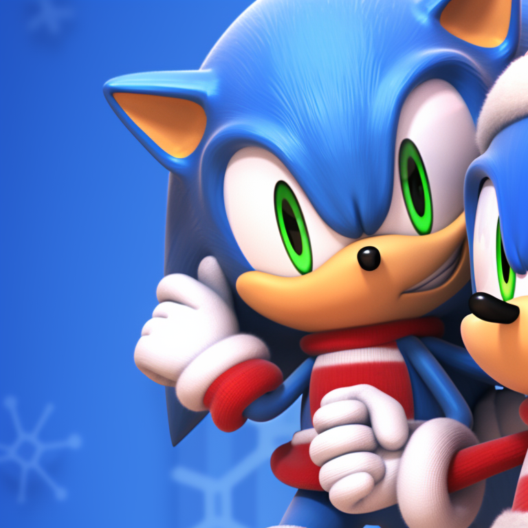 Sonic and Amy under starlight, cool tones and romantic mood. matching sonic christmas pfp for boys pfp for discord.