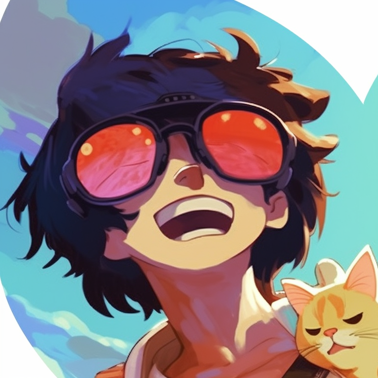 Two characters, one tripping over, the other laughing, detailed background. pfp for friends with humor pfp for discord.