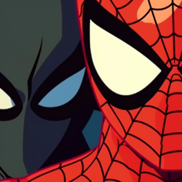 Spiderman trio with their masks on, distinctive colors and stylized lines. spiderman trio matching pfp pfp for discord.
