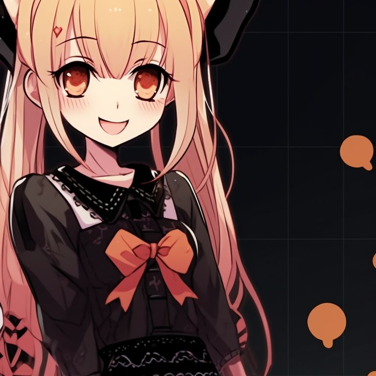 Two characters in frightening yet fashionable Halloween costumes, detailed visuals and vibrant colors. spooky halloween theme my dress up darling matching pfp fashion pfp for discord.