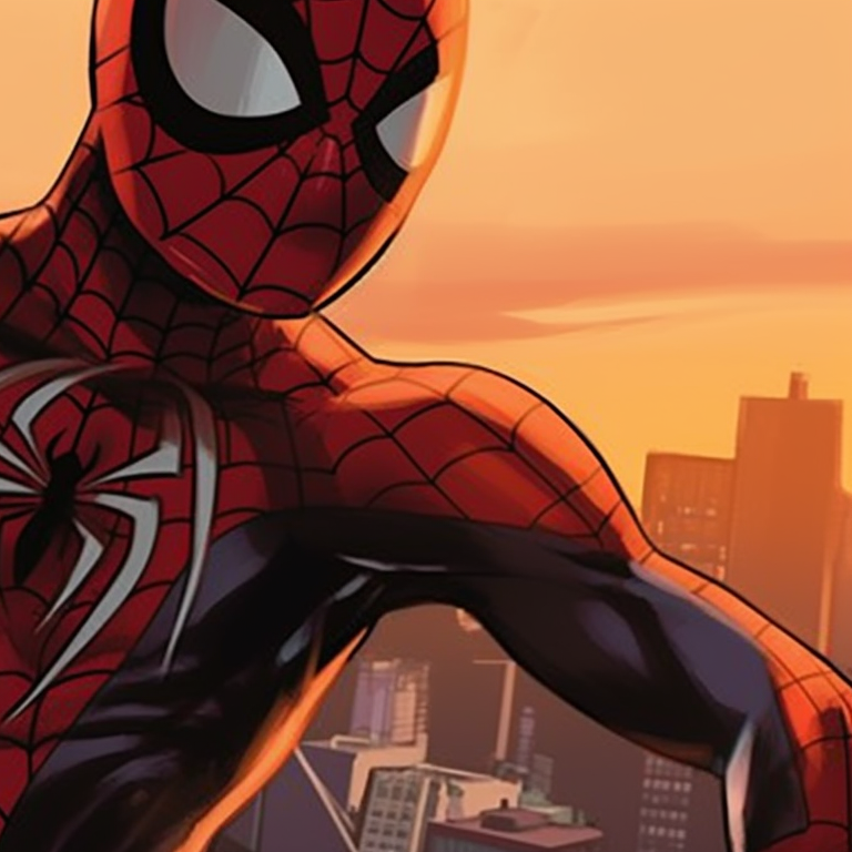 Two characters in stealth Spider-man suits, matching poses against a dark background. cartoon themes for spider man matching pfp pfp for discord.