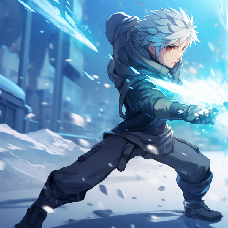 Two characters with snowflakes, frosty textures and icy colors, hands clasped. creative matching christmas tiktok pfp pfp for discord.