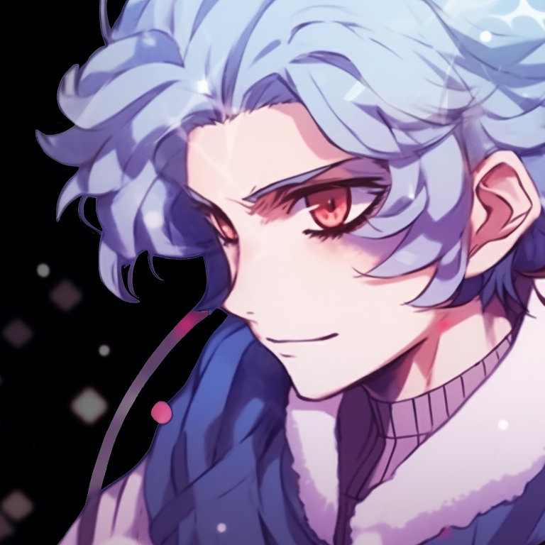 Two characters, determined expressions, vibrant colors and snowflakes swirling around, anime christmas demon slayer pfps pfp for discord.