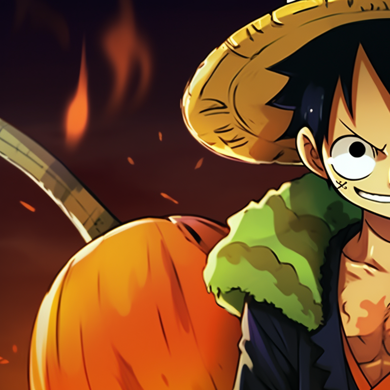Luffy and Zoro, haunted ship theme, mix of pastel and muted shades. luffy and zoro matching pfp halloween theme ideas pfp for discord.
