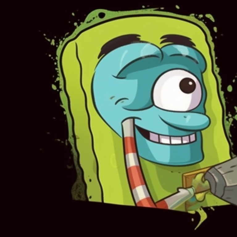 Spongebob radiating happiness and Squidward expressing indifference, clear-cut shapes, showing their contrasting moods. spongebob and squidward matching profile picture pfp for discord.