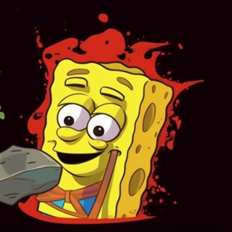 Spongebob radiating happiness and Squidward expressing indifference, clear-cut shapes, showing their contrasting moods. spongebob and squidward matching profile picture pfp for discord.