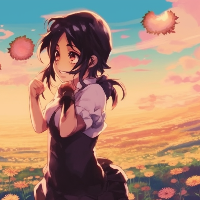 Characters making snow angels, soft spread of white and cool tones thematic pfp pictures for best friends pfp for discord.