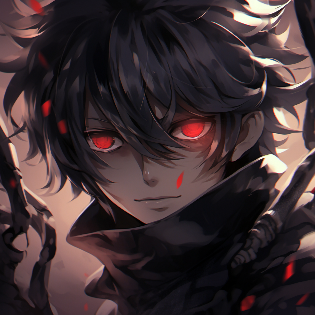 Demon character emanating a powerful aura, strong lines, and dramatic shading. prime anime demon pfp pfp for discord.