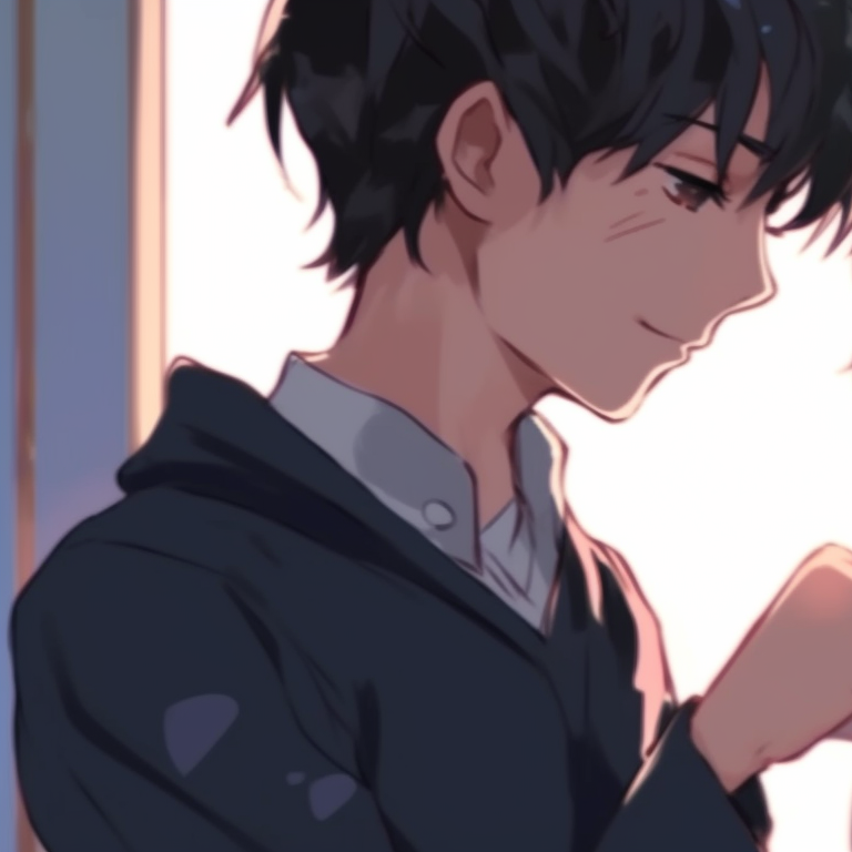 Two characters, blushy expressions, soft tones, sharing a quiet whisper that indicates a touch of affection. top whispering pfp discord pfp for discord.