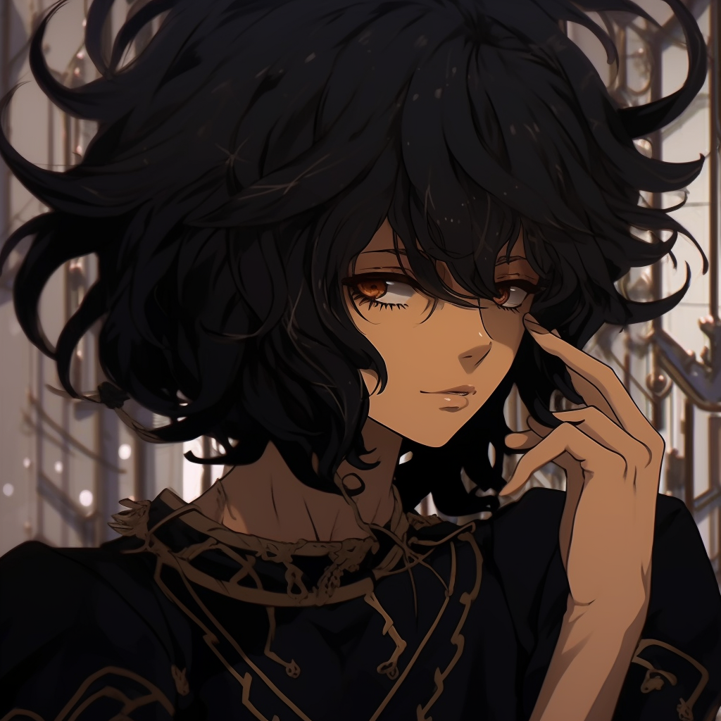 Profile of an anime character in monochrome, the use of black and white accentuates the character's facial details. elegant black pfp anime pfp for discord.