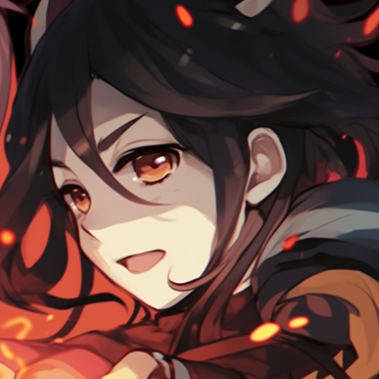 Two characters portrayed as mythical creatures, exquisite detailing and otherworldly palettes. creative matching discord pfp pfp for discord.