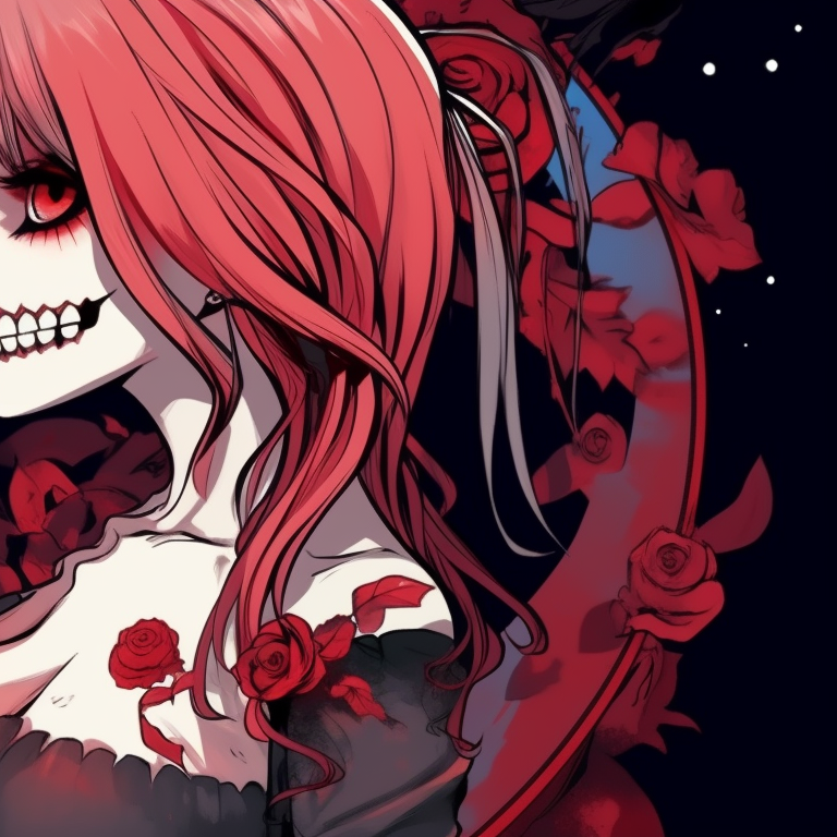 Two festive skeleton characters side by side, kissing under a star-filled night with snowy silhouettes. bone love - matching christmas pfp of skeletons kissing pfp for discord.