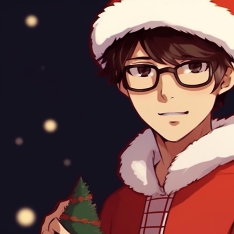 Two characters dressed as Santa's helpers, festive colors with a hint of humor and playfulness. essential matching preppy christmas pfp for the season pfp for discord.