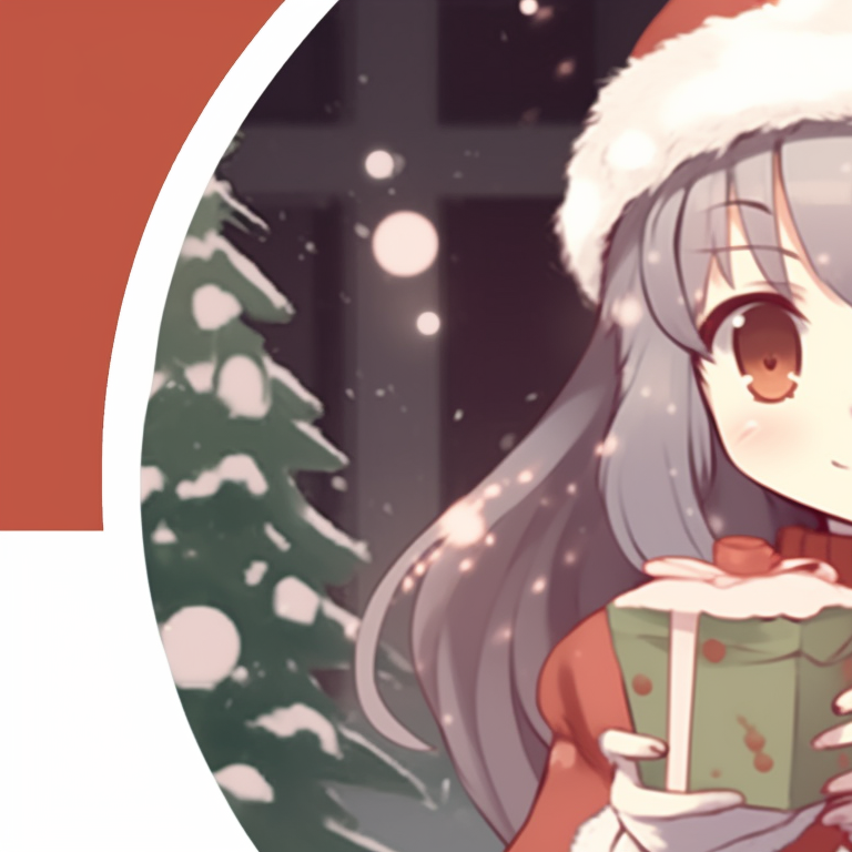 Two characters under mistletoe, sharing a sideway glance, glowing lights in background. matching christmas pfp ideas for discord server pfp for discord.