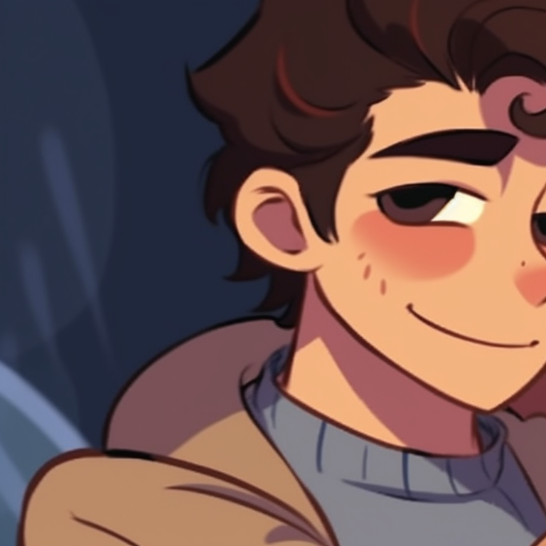 Two characters in a heartfelt embrace, soft lines and earthy color palette. vintage matching pfp for couples cartoon pfp for discord.