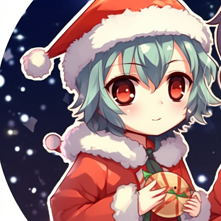 Two characters holding a shared candy cane, whimsical style and vibrant colors. adorable boys and girls matching christmas pfp pfp for discord.